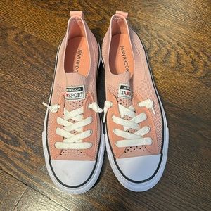 Pink Converse style shoes